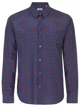 Рубашка Slim Fit из шелка и хлопка MOSCHINO