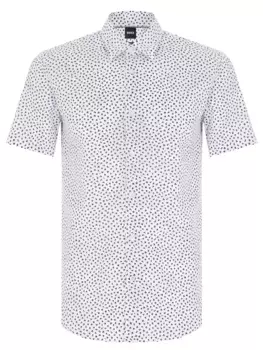 Рубашка Slim Fit льняная с принтом