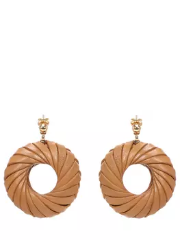 Серьги-кольца из кожи