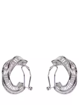 Серьги-кольца с фианитами Crush