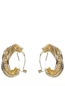 Серьги-кольца с фианитами Crush