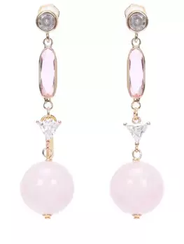 Серьги с кварцем и хрусталем