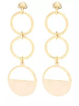 Серьги удлиненные с кольцами