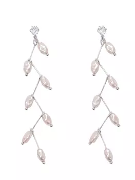 Серьги удлиненные с жемчугом