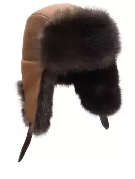 Шапка-ушанка кашемировая с мехом соболя