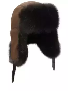 Шапка-ушанка кашемировая с мехом соболя