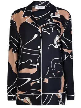 Шелковая блуза с принтом