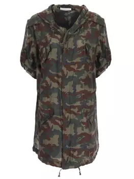 Шелковая парка с принтом