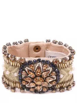 Шелковый браслет со стразами