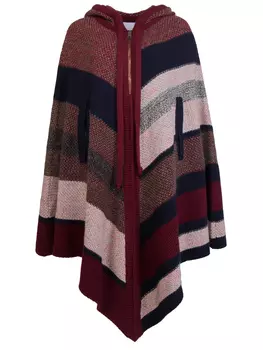 Шерстяная накидка-пончо