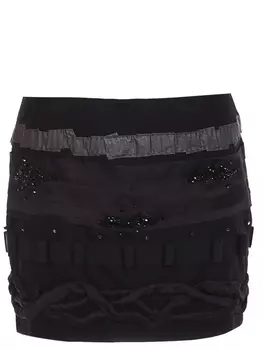 Шерстяная юбка-мини с декором