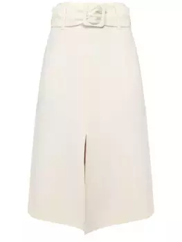 Шерстяная юбка с поясом