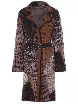 Шерстяное пальто с поясом