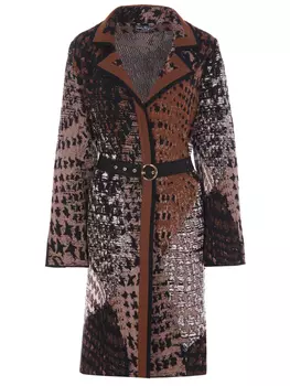 Шерстяное пальто с поясом S.FERRAGAMO