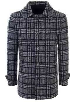 Шерстяное пальто в клетку