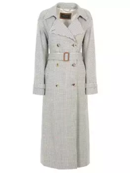 Шерстяное пальто в клетку