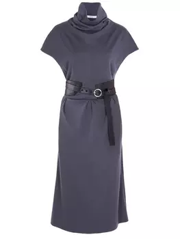 Шерстяное платье-миди с поясом CELINE