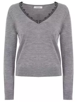 Шерстяной пуловер с кружевом DOROTHEE SCHUMACHER