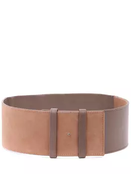 Широкий ремень из кожи и замши