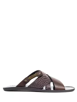 Шлепанцы кожаные MOSCHINO