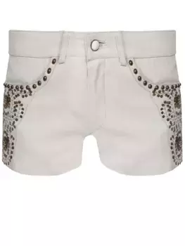 Шорты-мини кожаные с декором ISABEL MARANT