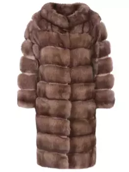 Шуба соболиная с кожей питона