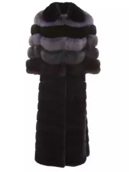 Шуба в стиле колор-блок