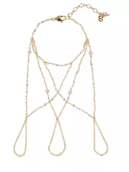 Слейв-браслет с цирконом и жемчугом Easy Touch