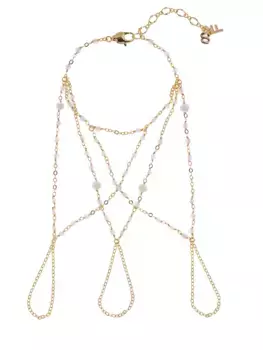 Слейв-браслет с цирконом и жемчугом Easy Touch