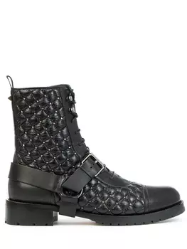 Стеганые ботинки с декором