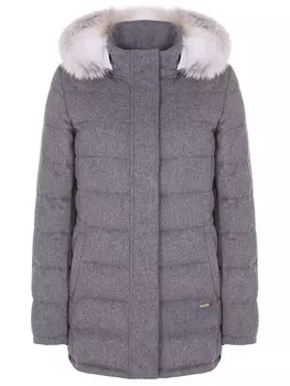 Стеганый кашемировый пуховик