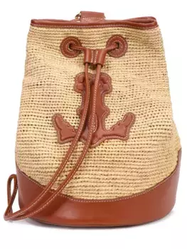 Сумка из рафии и кожи