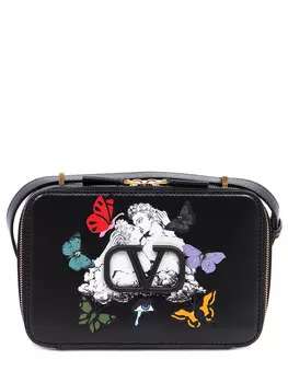 Сумка кожаная с принтом