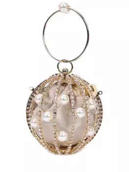 Сумка с жемчугом и стразами