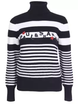 Свитер в полоску с воротом