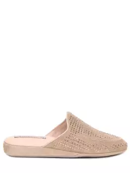 Тапочки замшевые со стразами