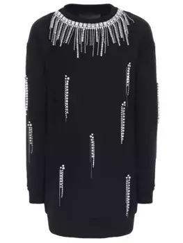 Толстовка хлопковая со стразами