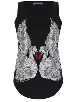 Топ хлопковый с принтом ALEXANDER MCQUEEN