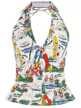 Топ хлопковый с принтом CASTELBAJAC