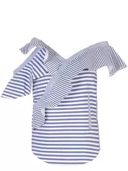 Топ хлопковый в полоску SELF-PORTRAIT