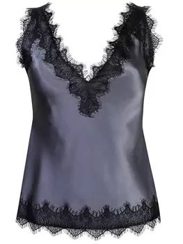 Топ шелковый с кружевом LAROOM