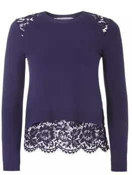 Трикотажный джемпер с кружевом VALENTINO PAP