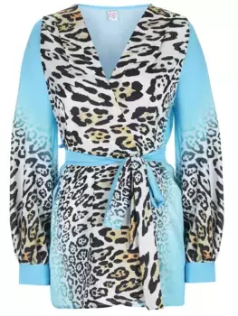 Туника шелковая с принтом