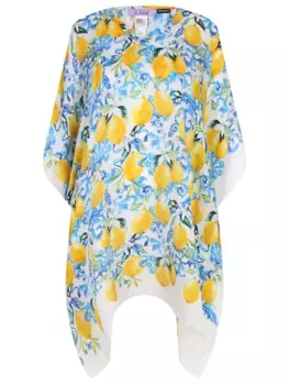 Туника шелковая с принтом