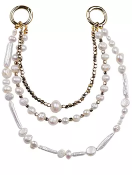 Украшение на сумку из жемчуга и гематина VERUSCHKA