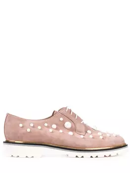 Замшевые дерби с декором PERTINI