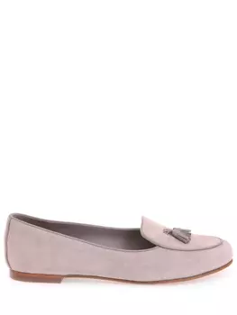 Замшевые лоферы с кисточками