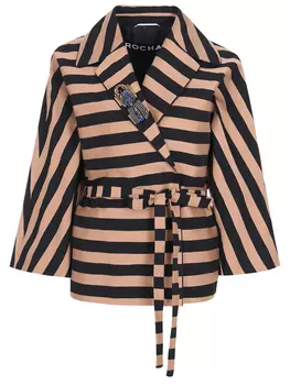 Жакет хлопковый в полоску ROCHAS