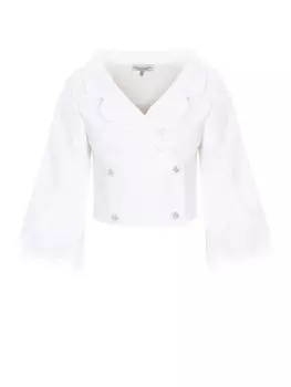 Жакет с перьями страуса