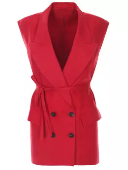 Жилет двубортный льняной